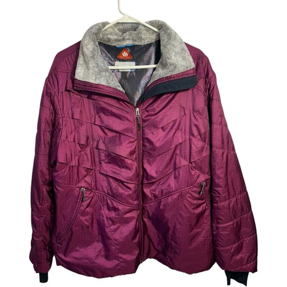 Columbia Interchange Omni Heat Thermal Purple Jacket Womens 2X Camping Chores - Picture 1 of 12
